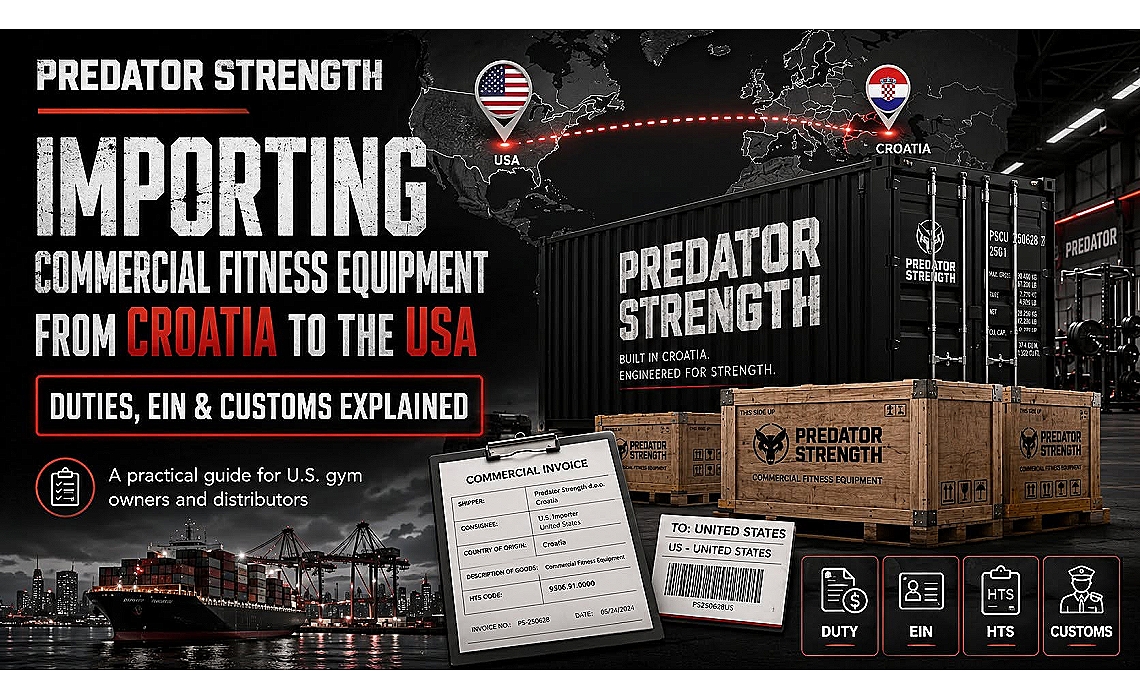 Importing Commercial Fitness Equipment from Predator Strength Croatia to the USA